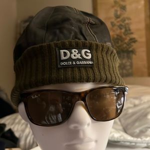 DOLCE & GABBANA LEATHER BEANIE HAT